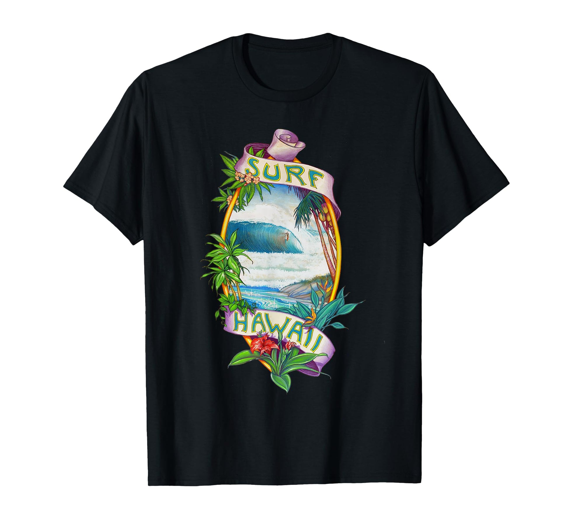 Surf Hawaii Surfer Throwback 70S T-Shirt - Aesthetic Graphic for Adults - T-Shirt, Sweatshirt, Hoodie