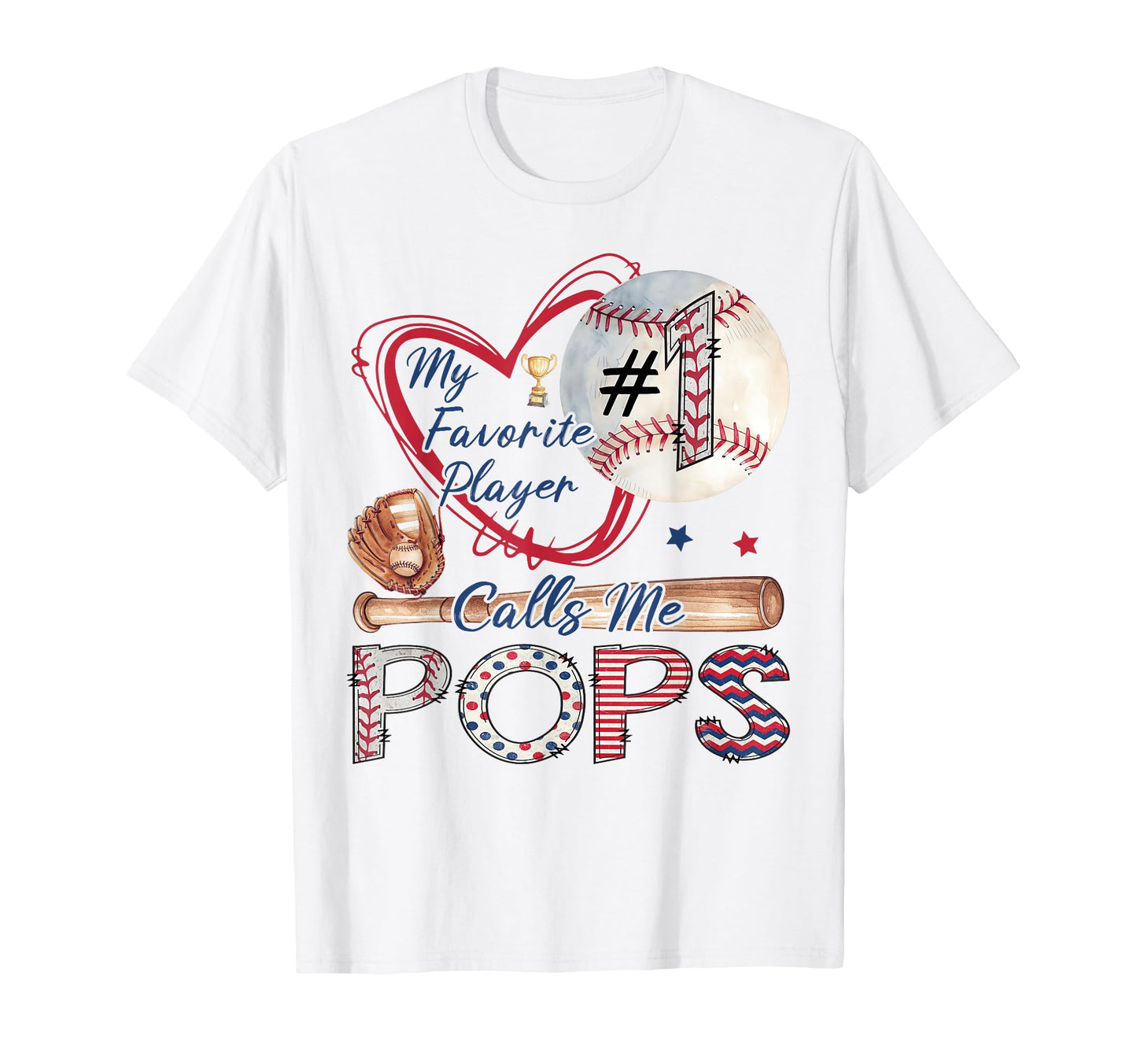 My Favorite Player Calls Me Pops T-Shirt - Aesthetic Graphic Men Women - T-Shirt, Sweatshirt, Hoodie
