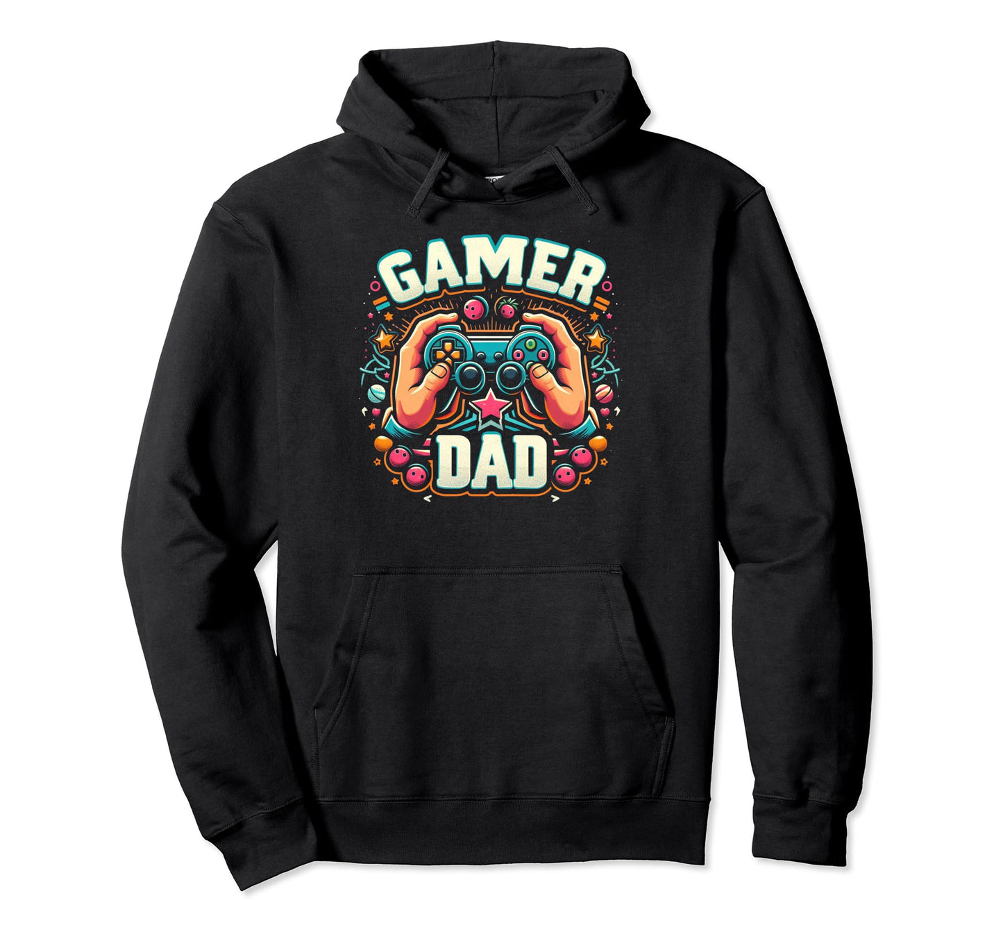 Gamer Dad Game Controller Gaming Video Game Hoodie - Unique Graphic Unisex - T-Shirt, Sweatshirt, Hoodie
