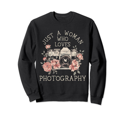 Photographer Camera Flowers Sweatshirt - Unique Graphic for Adults - T-Shirt, Sweatshirt, Hoodie