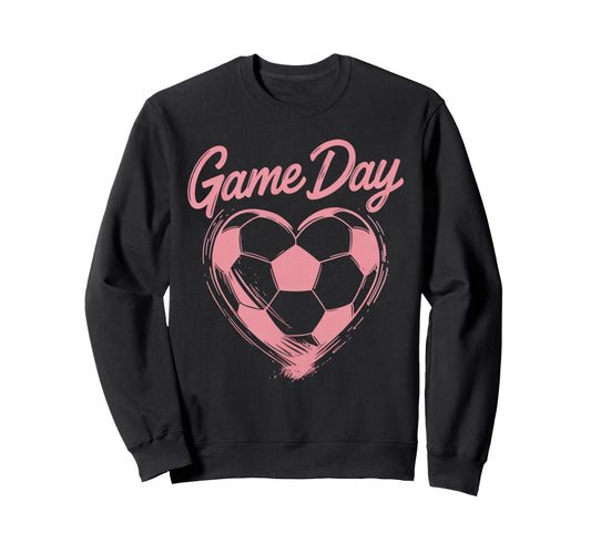 Womens Soccer Game Day Ladies Heart Sweatshirt - Unique Graphic Unisex - T-Shirt, Sweatshirt, Hoodie