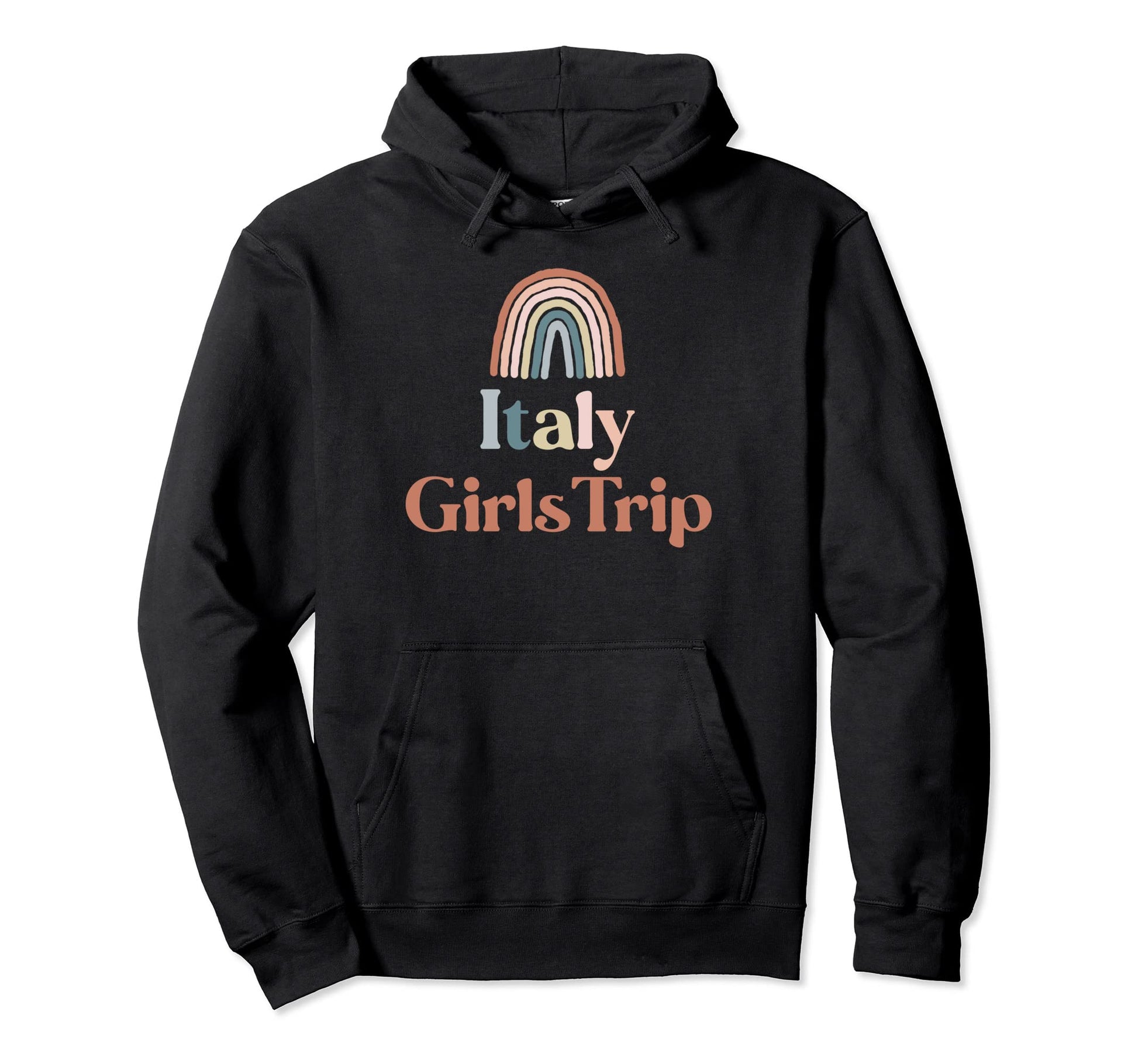Italy Trip Boho Rainbow Group Matching Hoodie - Minimalist Print Men Women - T-Shirt, Sweatshirt, Hoodie