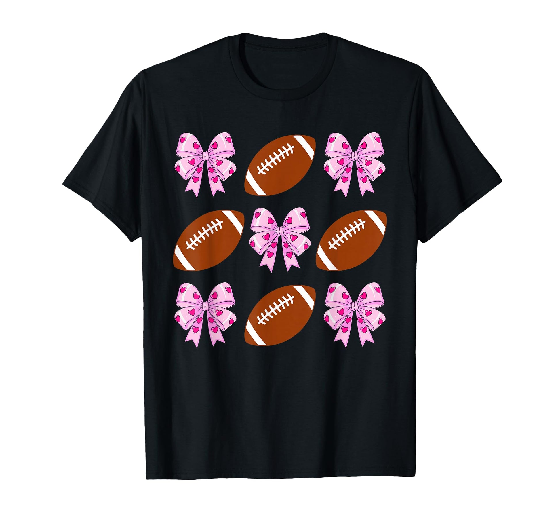 Coquette American Football Bow T-Shirt - Custom Art Print Men Women - T-Shirt, Sweatshirt, Hoodie