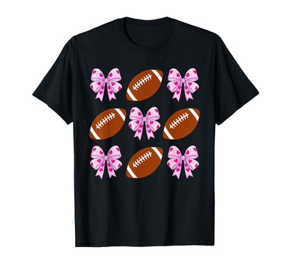 Coquette American Football Bow T-Shirt - Custom Art Print Men Women - T-Shirt, Sweatshirt, Hoodie