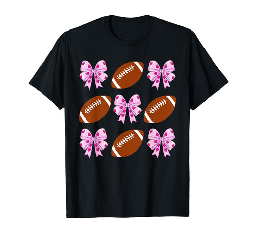 Coquette American Football Bow T-Shirt - Custom Art Print Men Women - T-Shirt, Sweatshirt, Hoodie