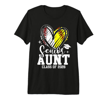 Senior Aunt Class 2026 Baseball T-Shirt - Casual Everyday Wear Unisex - T-Shirt, Sweatshirt, Hoodie