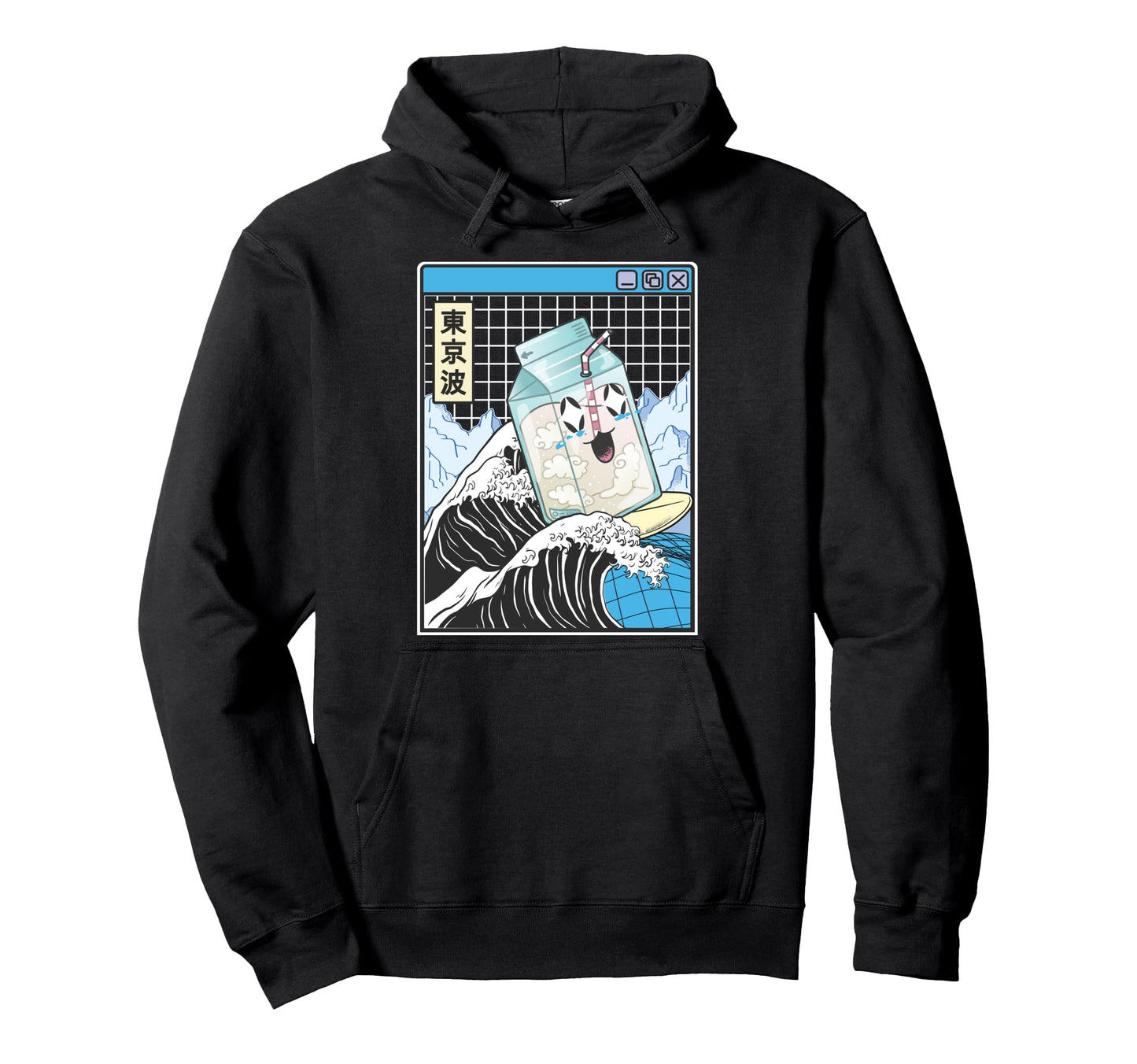 Surfing Milk Carton Kanagawa Wave Anime Hoodie - Novelty Apparel Unisex - T-Shirt, Sweatshirt, Hoodie