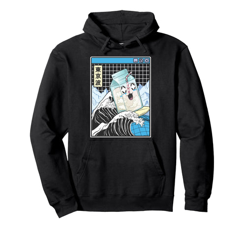 Surfing Milk Carton Kanagawa Wave Anime Hoodie - Novelty Apparel Unisex - T-Shirt, Sweatshirt, Hoodie
