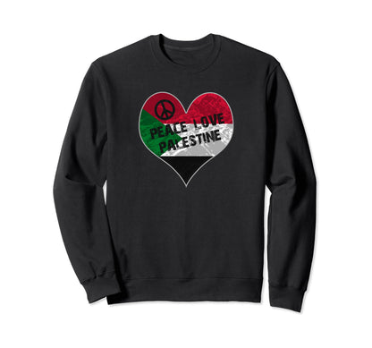 Peace Love Palestine Sweatshirt - Fun Novelty Design for Adults - T-Shirt, Sweatshirt, Hoodie