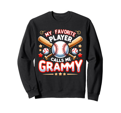 My Favorite Player Calls Me Grammy Sweatshirt - Trendy Graphic for Adults - T-Shirt, Sweatshirt, Hoodie