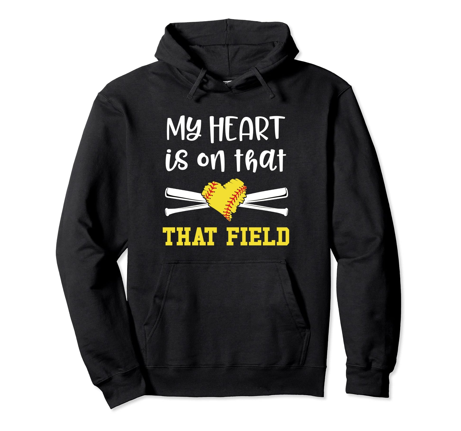 Softball Mom And Grandma My Heart Hoodie - Unique Graphic for Adults - T-Shirt, Sweatshirt, Hoodie