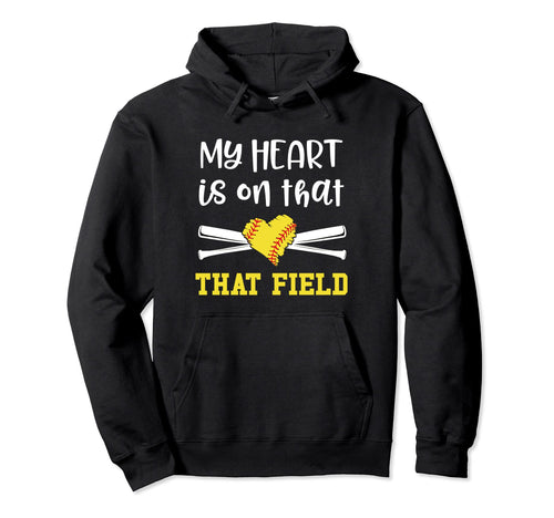 Softball Mom And Grandma My Heart Hoodie - Unique Graphic for Adults - T-Shirt, Sweatshirt, Hoodie