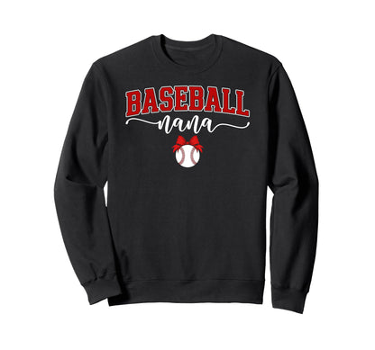 Baseball Nana Grandma Nana Baseball Sweatshirt - Unique Graphic Men Women - T-Shirt, Sweatshirt, Hoodie