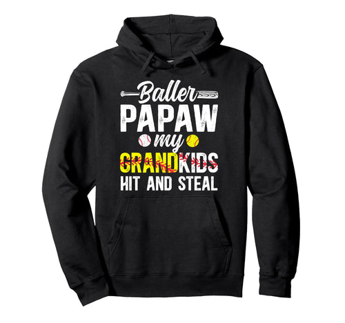 Baller Papaw Funny Baseball Softball Hoodie - Aesthetic Graphic Men Women - T-Shirt, Sweatshirt, Hoodie