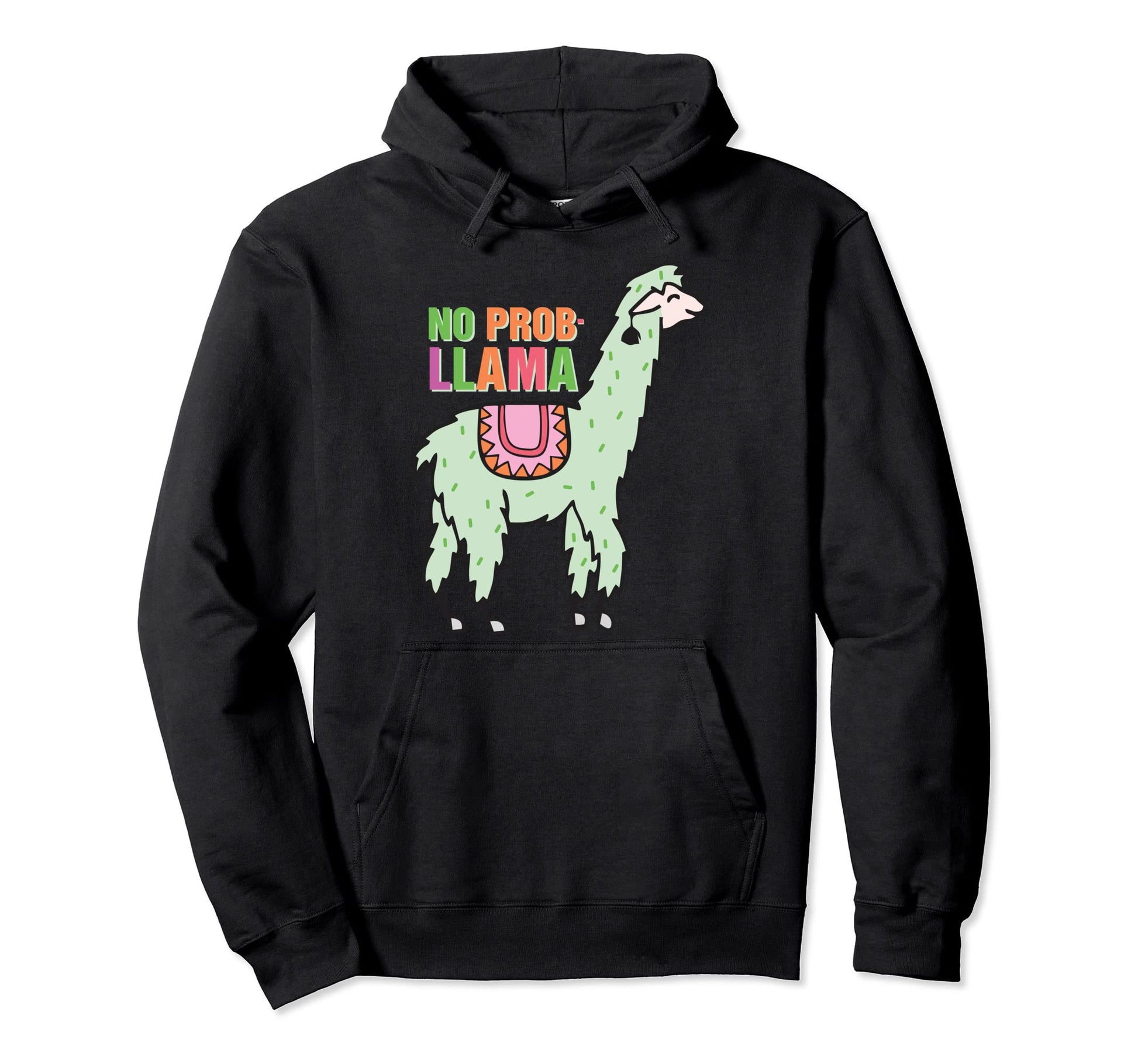No Prob Llama Rainbow Funny Animal Hoodie - Unique Graphic Unisex - T-Shirt, Sweatshirt, Hoodie