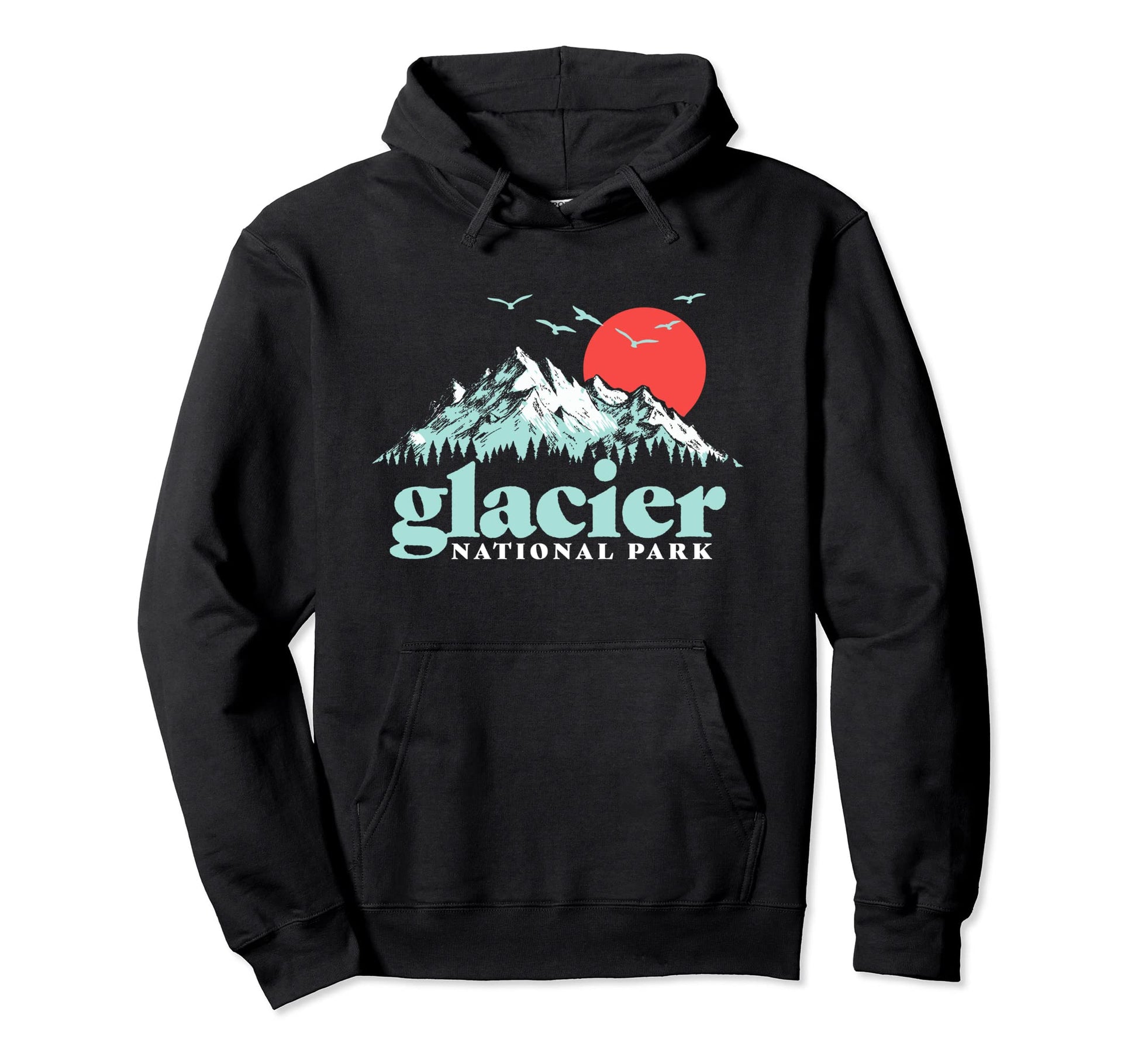Glacier National Park 80S Mountains Hoodie - Streetwear Style for Adults - T-Shirt, Sweatshirt, Hoodie