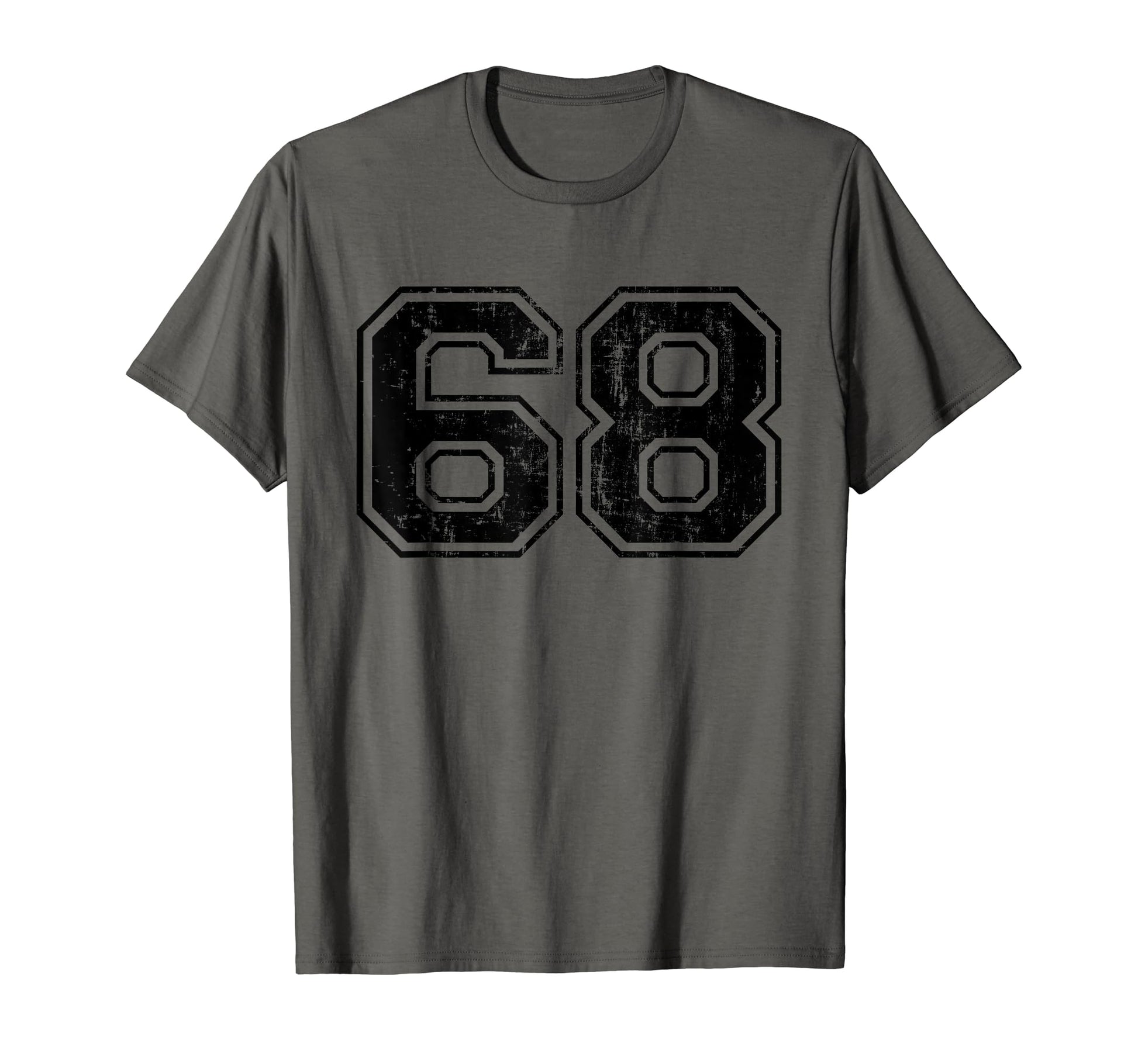 Number 68 Varsity Distressed Sport Team T-Shirt - Graphic Print Unisex - T-Shirt, Sweatshirt, Hoodie