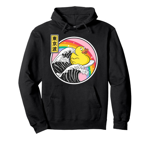 Rubber Duck Surfing Kanagawa Wave Hoodie - Graphic Print for Adults - T-Shirt, Sweatshirt, Hoodie