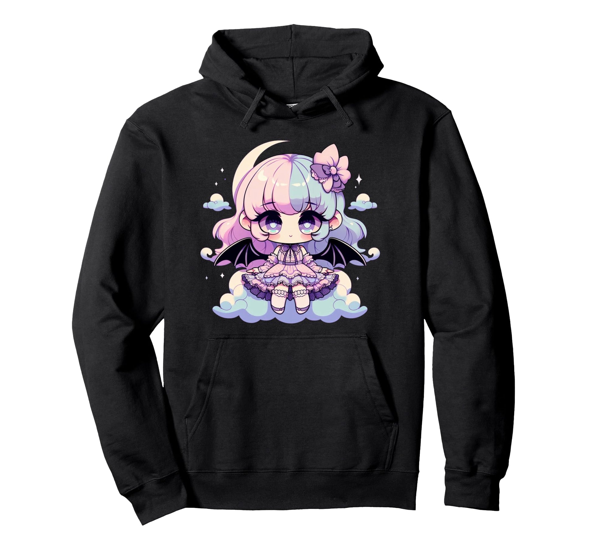 Kawaii Pastel Goth Creepy Anime Hoodie - Casual Everyday Wear for Adults - T-Shirt, Sweatshirt, Hoodie