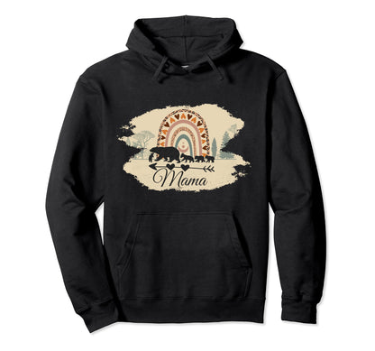 Mama Bear Four Cubs And Rainbow Boho Hoodie - Streetwear Style Unisex - T-Shirt, Sweatshirt, Hoodie