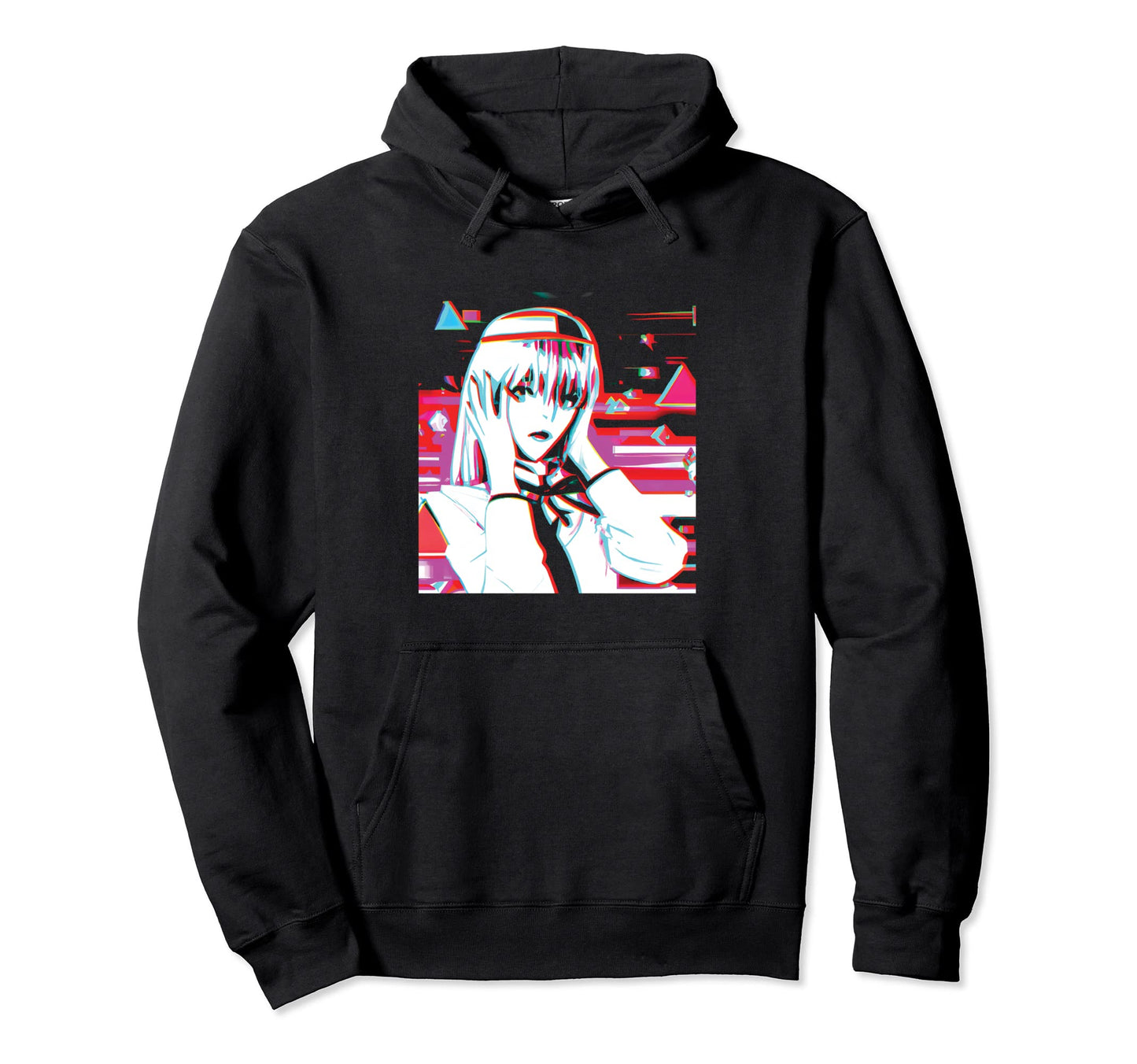 Anime Glitch Vaporwave Japanese Hoodie - Casual Everyday Wear for Adults - T-Shirt, Sweatshirt, Hoodie