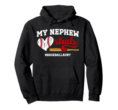 Funny Baseball Aunt Baseball Player Auntie Hoodie - Graphic Print Men Women - T-Shirt, Sweatshirt, Hoodie
