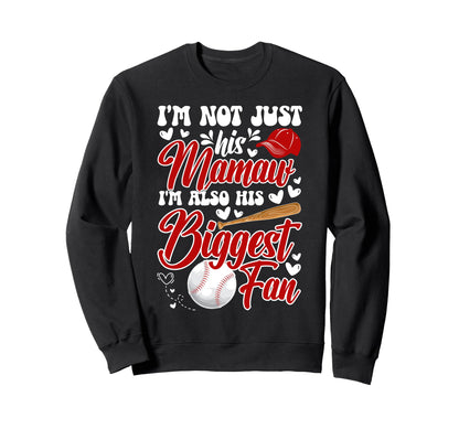 His Biggest Fan Baseball Mamaw Sweatshirt - Minimalist Print Men Women - T-Shirt, Sweatshirt, Hoodie