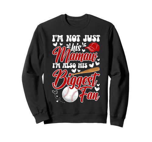 His Biggest Fan Baseball Mamaw Sweatshirt - Minimalist Print Men Women - T-Shirt, Sweatshirt, Hoodie