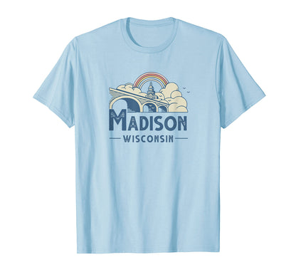 Madison Wisconsin Capitol Rainbow T-Shirt - Fun Novelty Design Men Women - T-Shirt, Sweatshirt, Hoodie