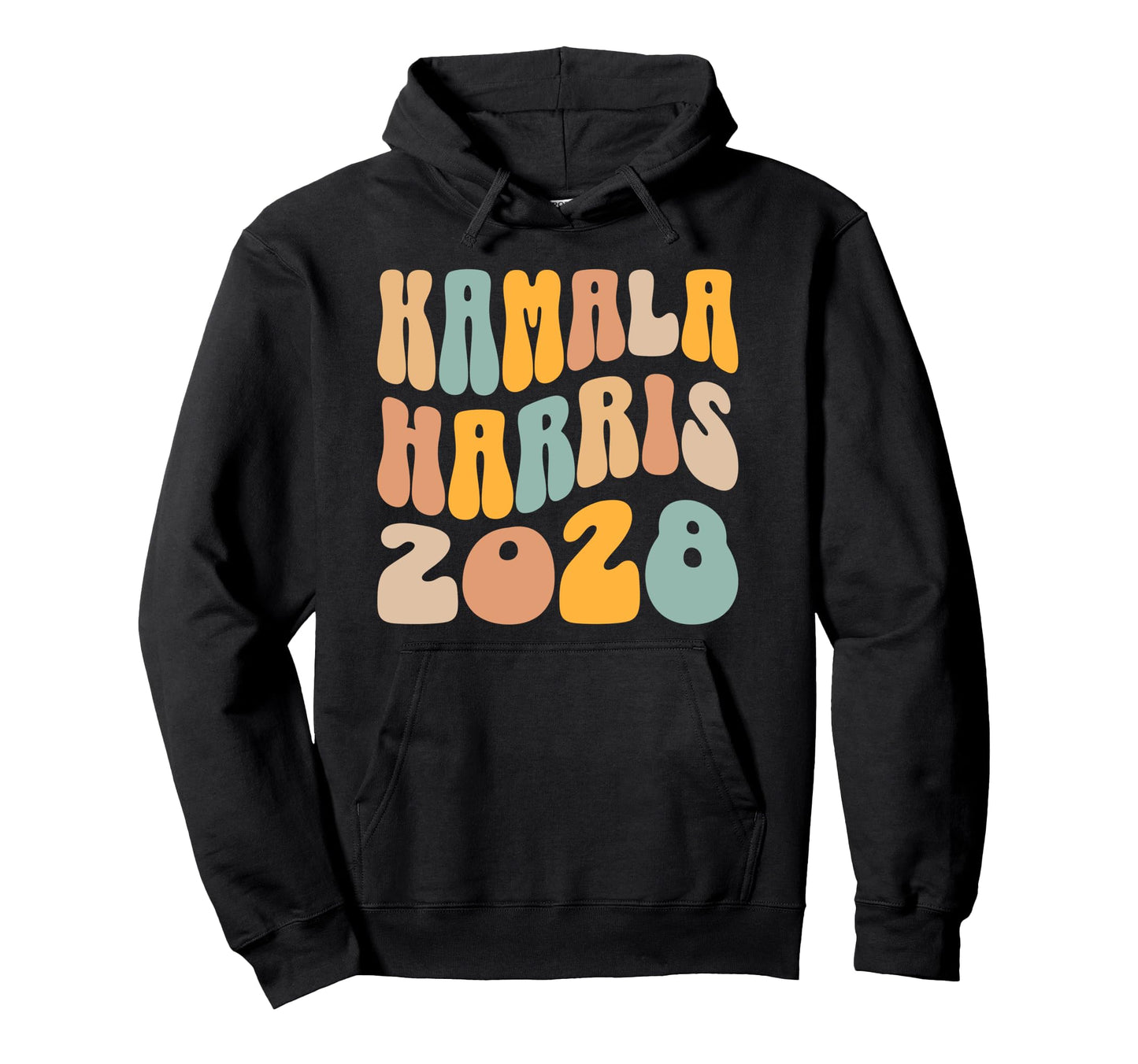 Kamala Harris 2028 President Boho Wavy Hoodie - Graphic Print for Adults - T-Shirt, Sweatshirt, Hoodie