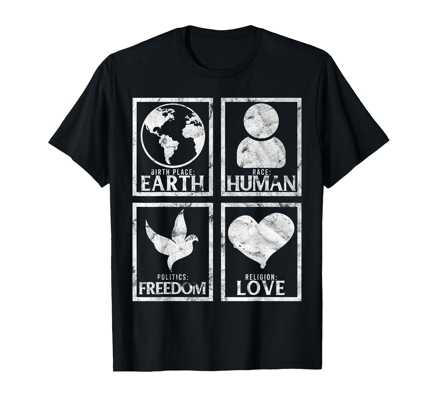 Place Birth Earth Race Human Freedom T-Shirt - Minimalist Print for Adults - T-Shirt, Sweatshirt, Hoodie