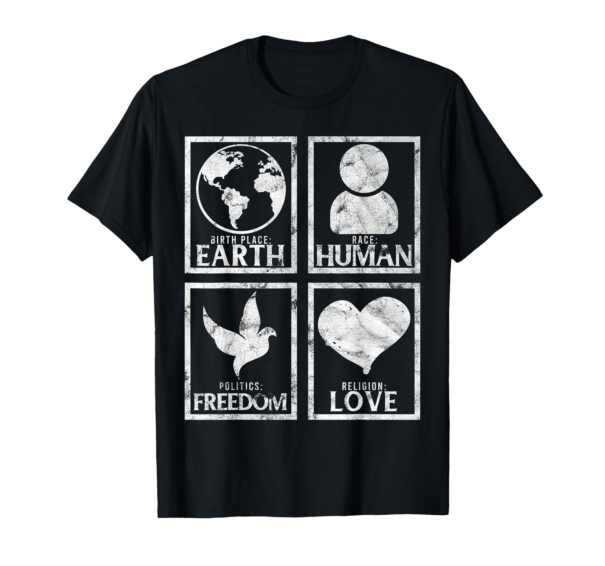 Place Birth Earth Race Human Freedom T-Shirt - Minimalist Print for Adults - T-Shirt, Sweatshirt, Hoodie