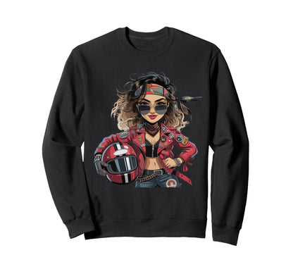 Motorcycle Rider Rock Sweatshirt - Streetwear Style for Adults - T-Shirt, Sweatshirt, Hoodie