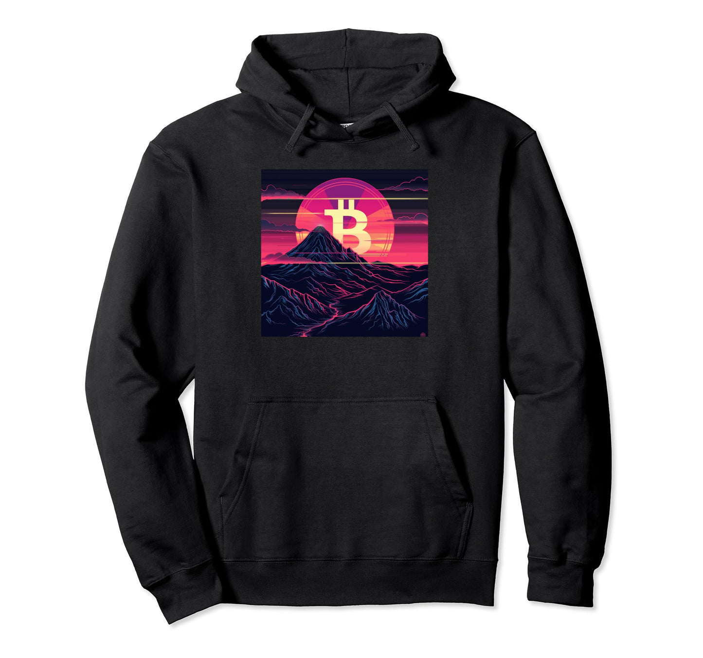 Bitcoin Vaporwave Aesthetic 80S Hoodie - Custom Art Print for Adults - T-Shirt, Sweatshirt, Hoodie