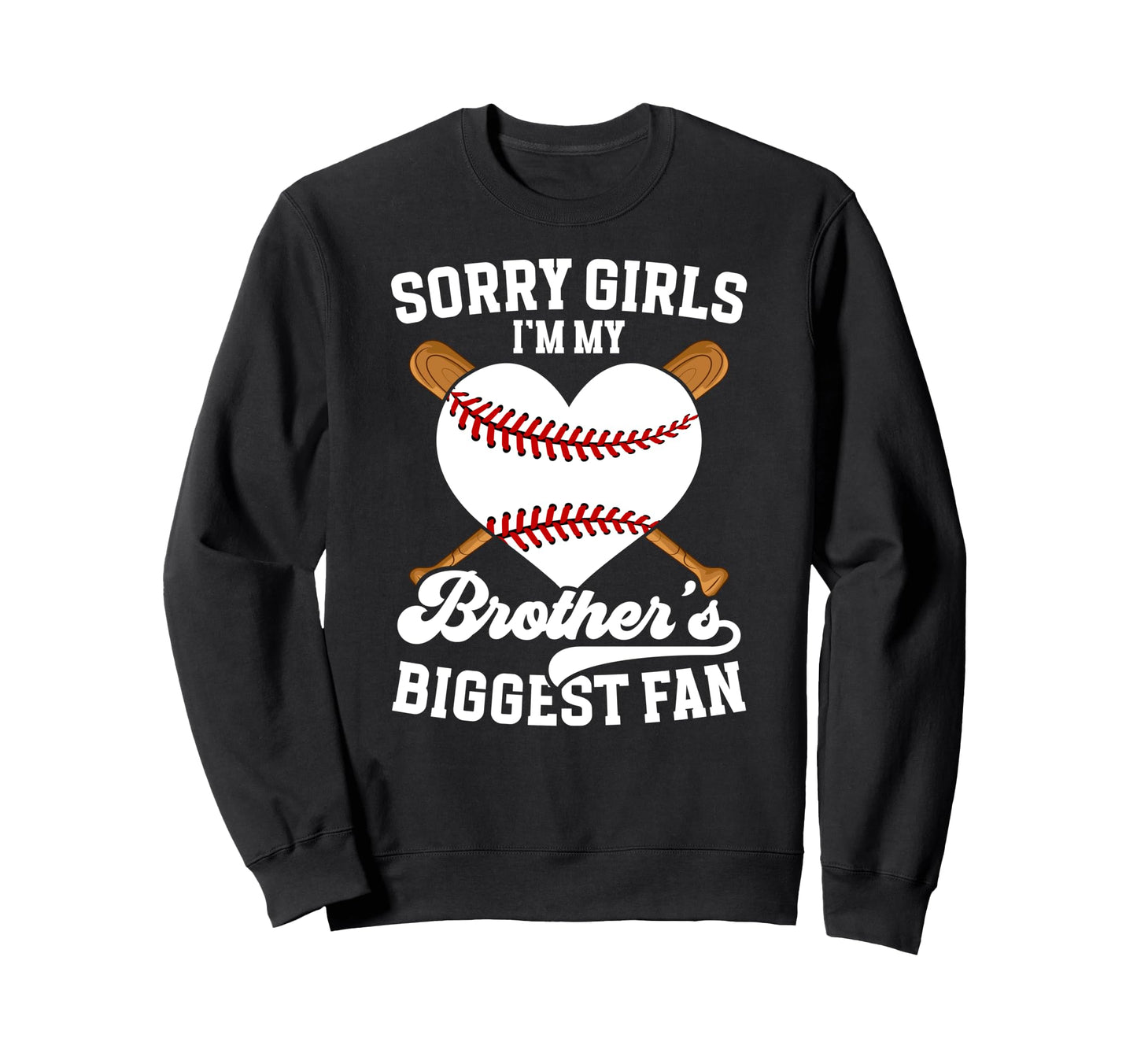 Brothers Biggest Fan Baseball Sweatshirt - Minimalist Print for Adults - T-Shirt, Sweatshirt, Hoodie