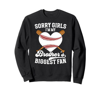 Brothers Biggest Fan Baseball Sweatshirt - Minimalist Print for Adults - T-Shirt, Sweatshirt, Hoodie
