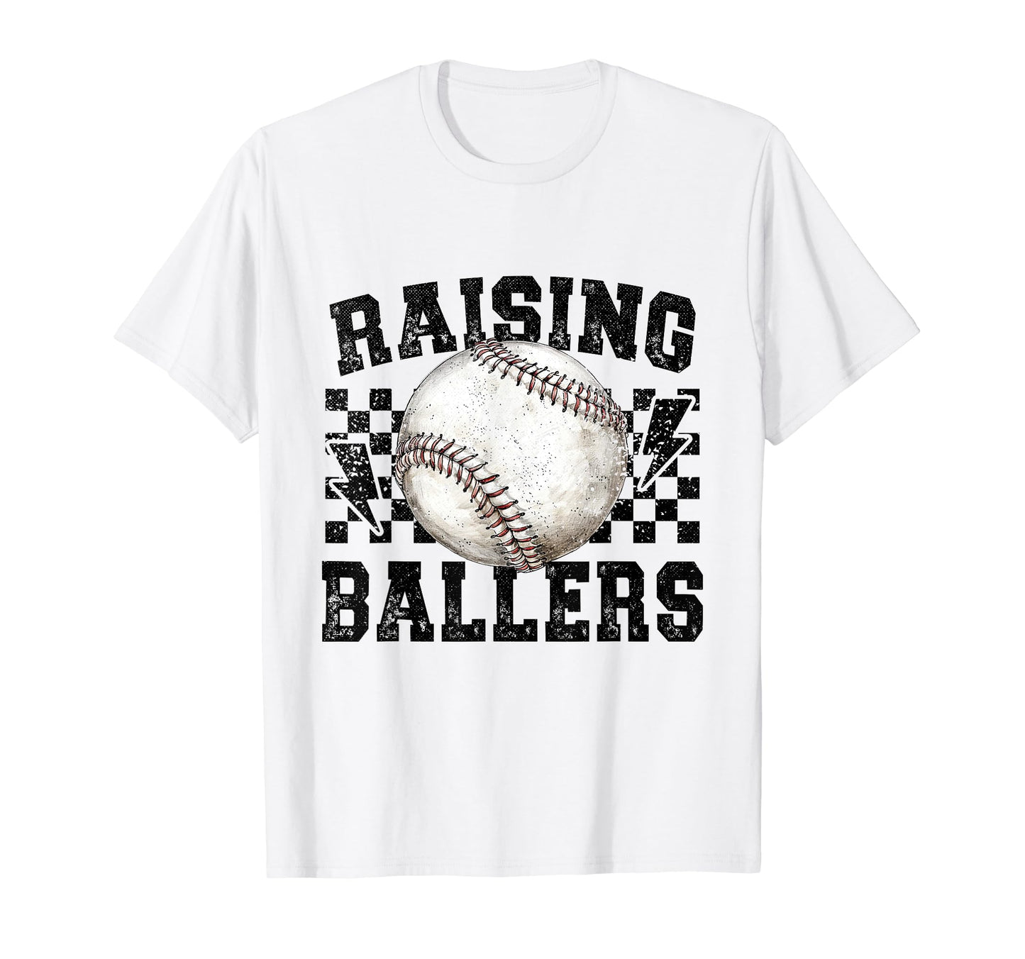 Raising Ballers Funny Baseball T-Shirt - Minimalist Print Men Women - T-Shirt, Sweatshirt, Hoodie