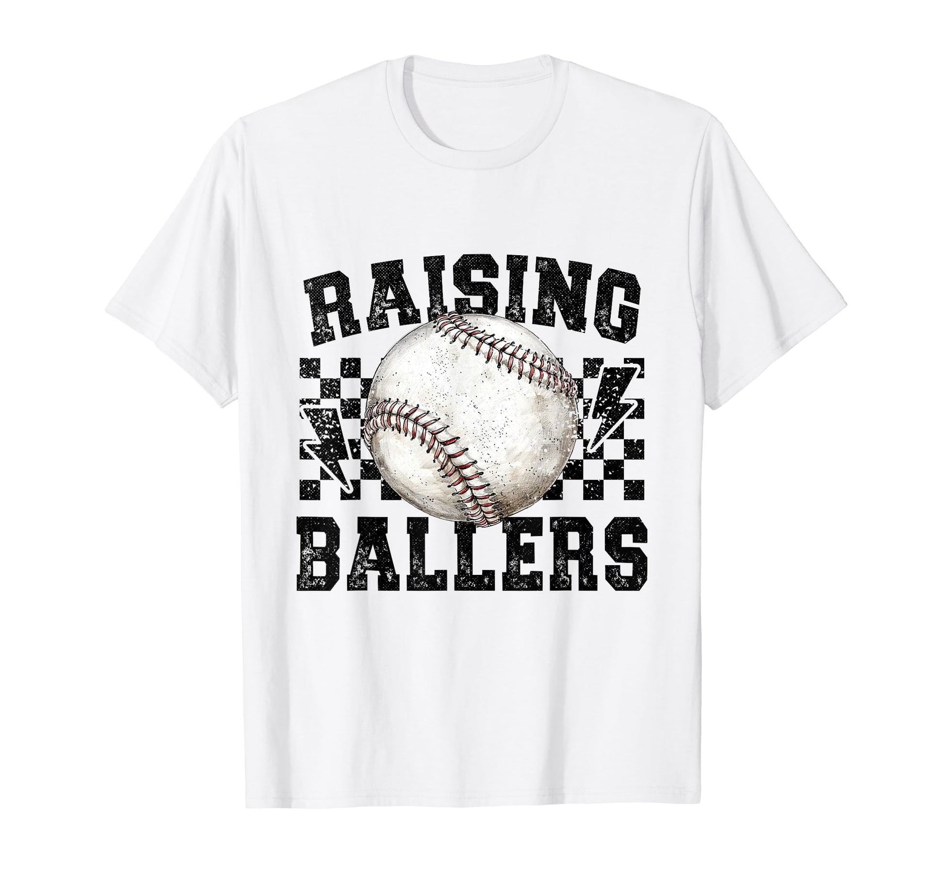 Raising Ballers Funny Baseball T-Shirt - Minimalist Print Men Women - T-Shirt, Sweatshirt, Hoodie