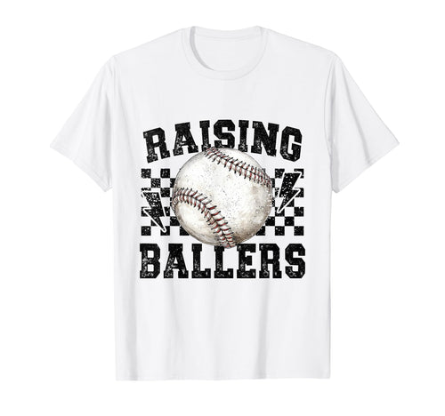Raising Ballers Funny Baseball T-Shirt - Minimalist Print Men Women - T-Shirt, Sweatshirt, Hoodie