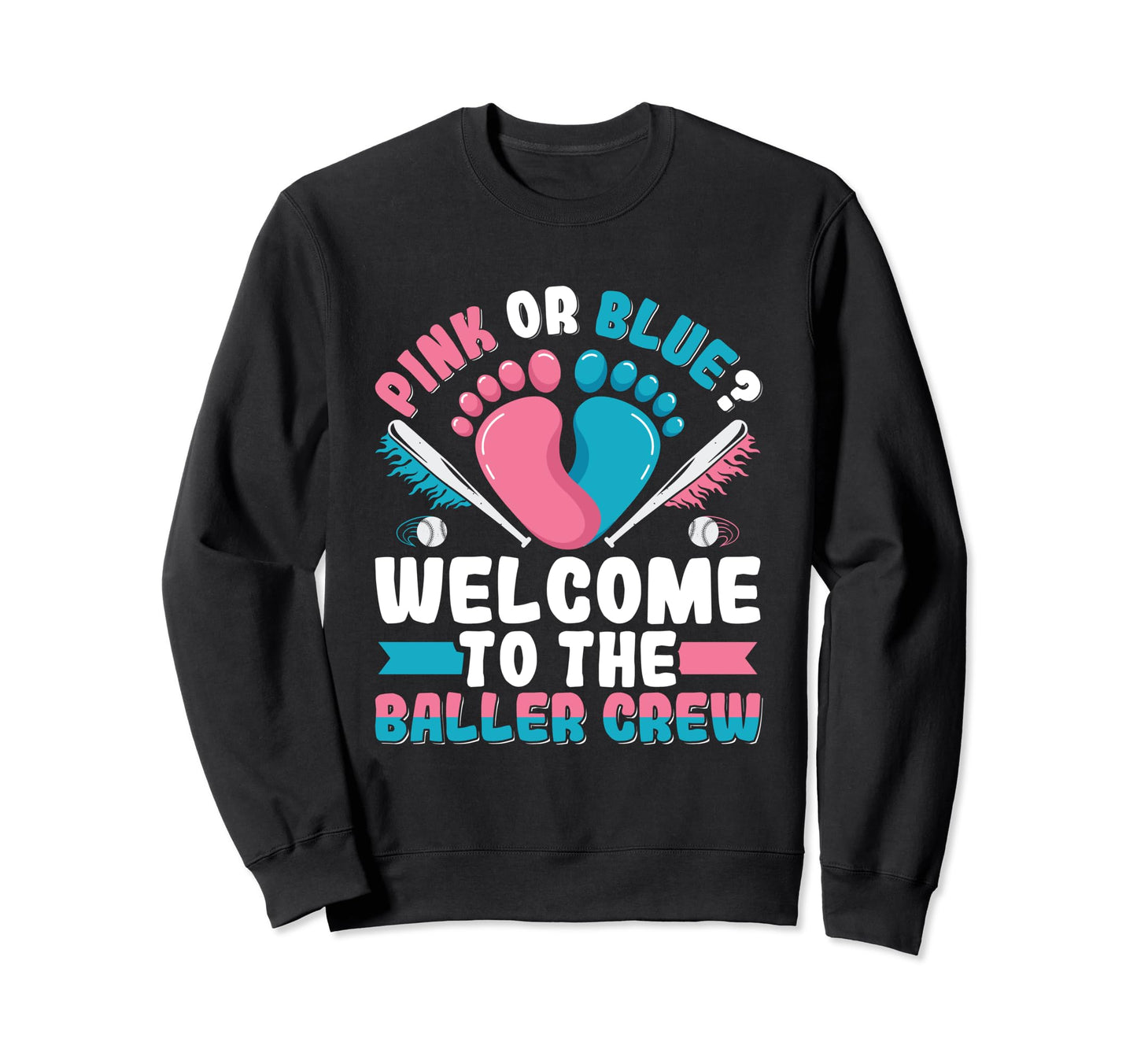 Gender Reveal Baseball Baseball Sweatshirt - Minimalist Print for Adults - T-Shirt, Sweatshirt, Hoodie