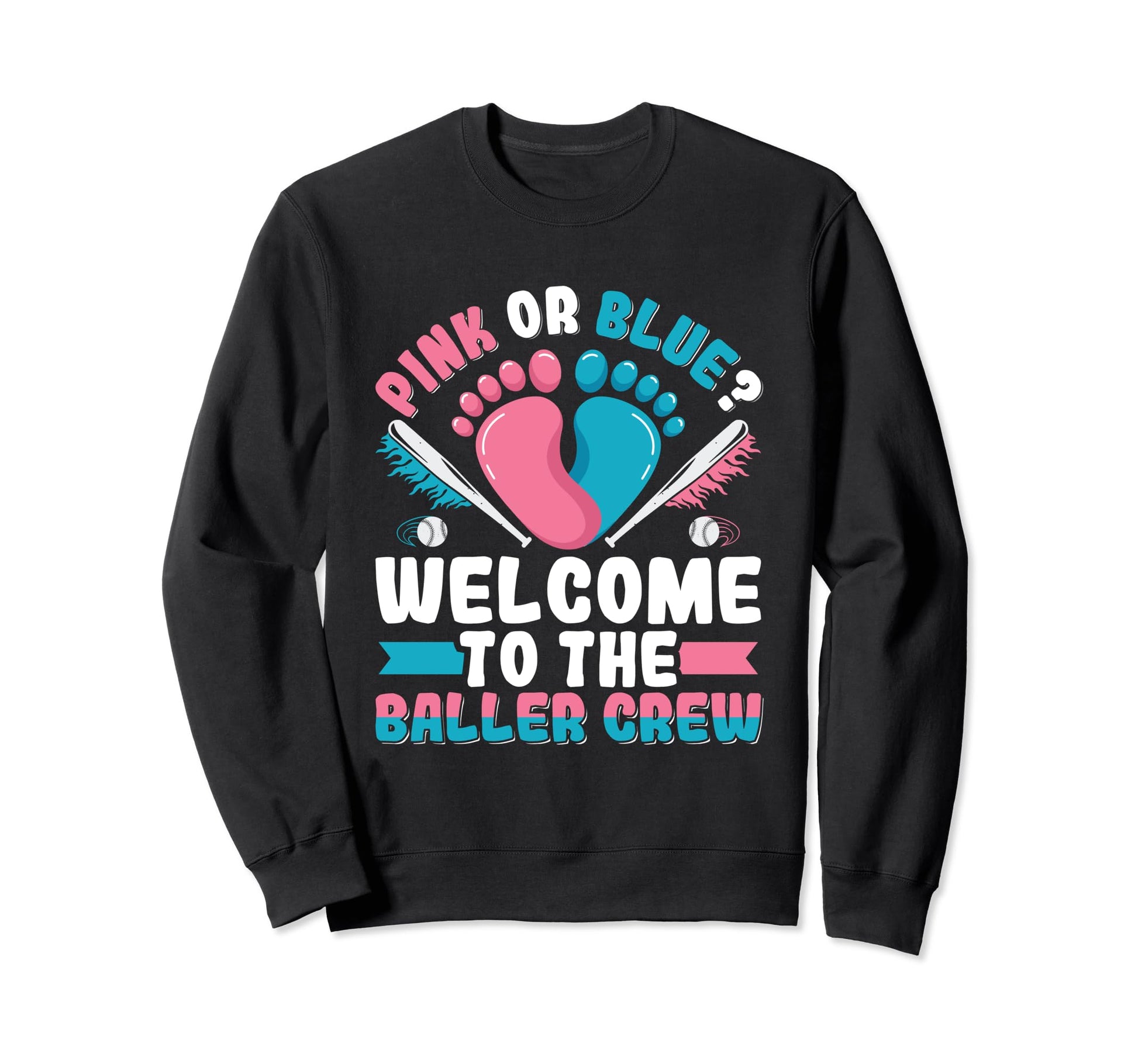 Gender Reveal Baseball Baseball Sweatshirt - Minimalist Print for Adults - T-Shirt, Sweatshirt, Hoodie