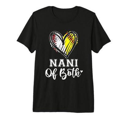 Nani Both Baseball Softball Grandma T-Shirt - Unique Graphic Unisex - T-Shirt, Sweatshirt, Hoodie