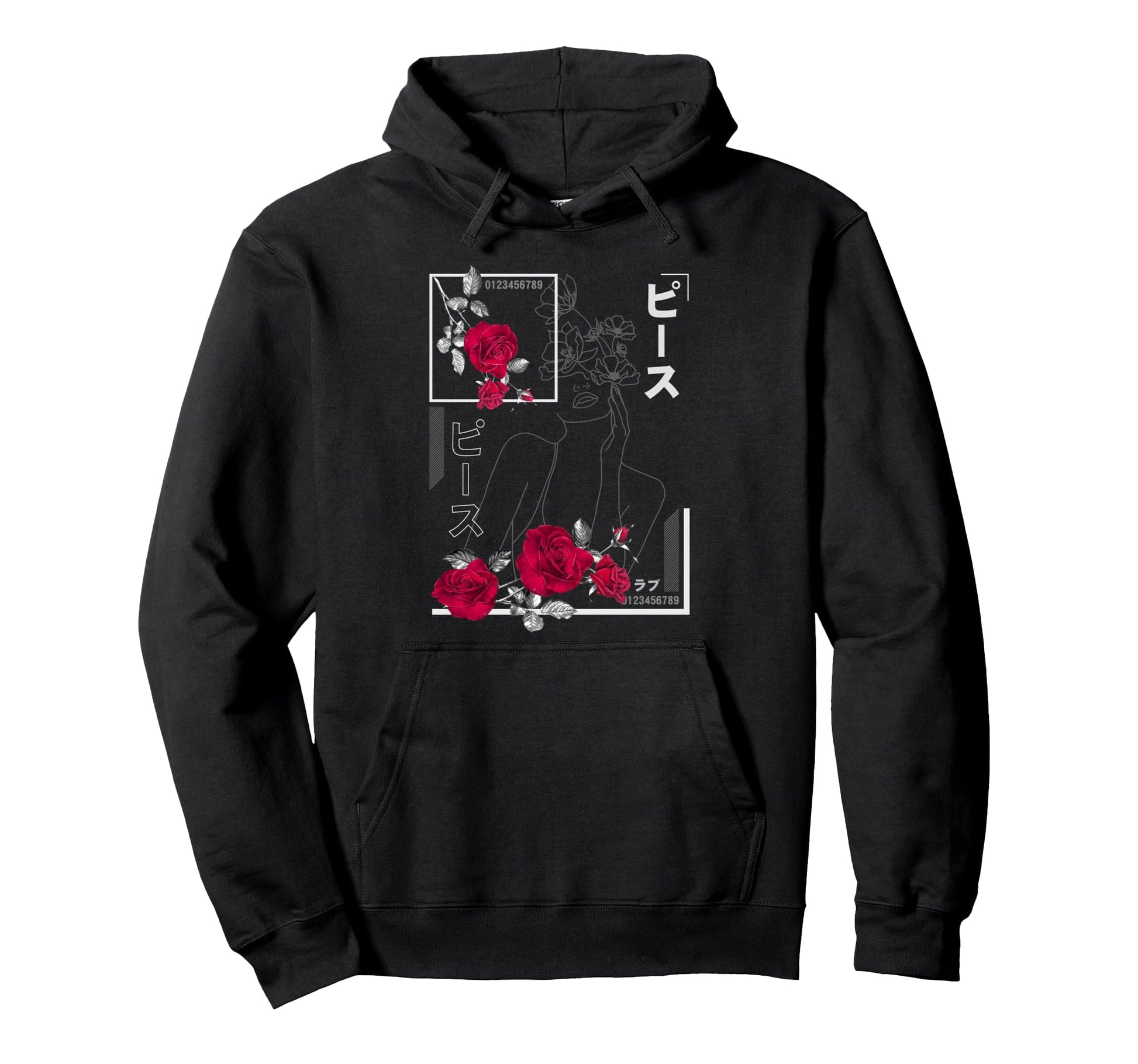 Japan Minimalist Rose Japanese Vaporwave Hoodie - Aesthetic Graphic Unisex - T-Shirt, Sweatshirt, Hoodie