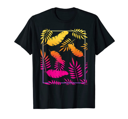 Tropical Summer 1990S Palm Leaves 80S T-Shirt - Trendy Graphic Men Women - T-Shirt, Sweatshirt, Hoodie