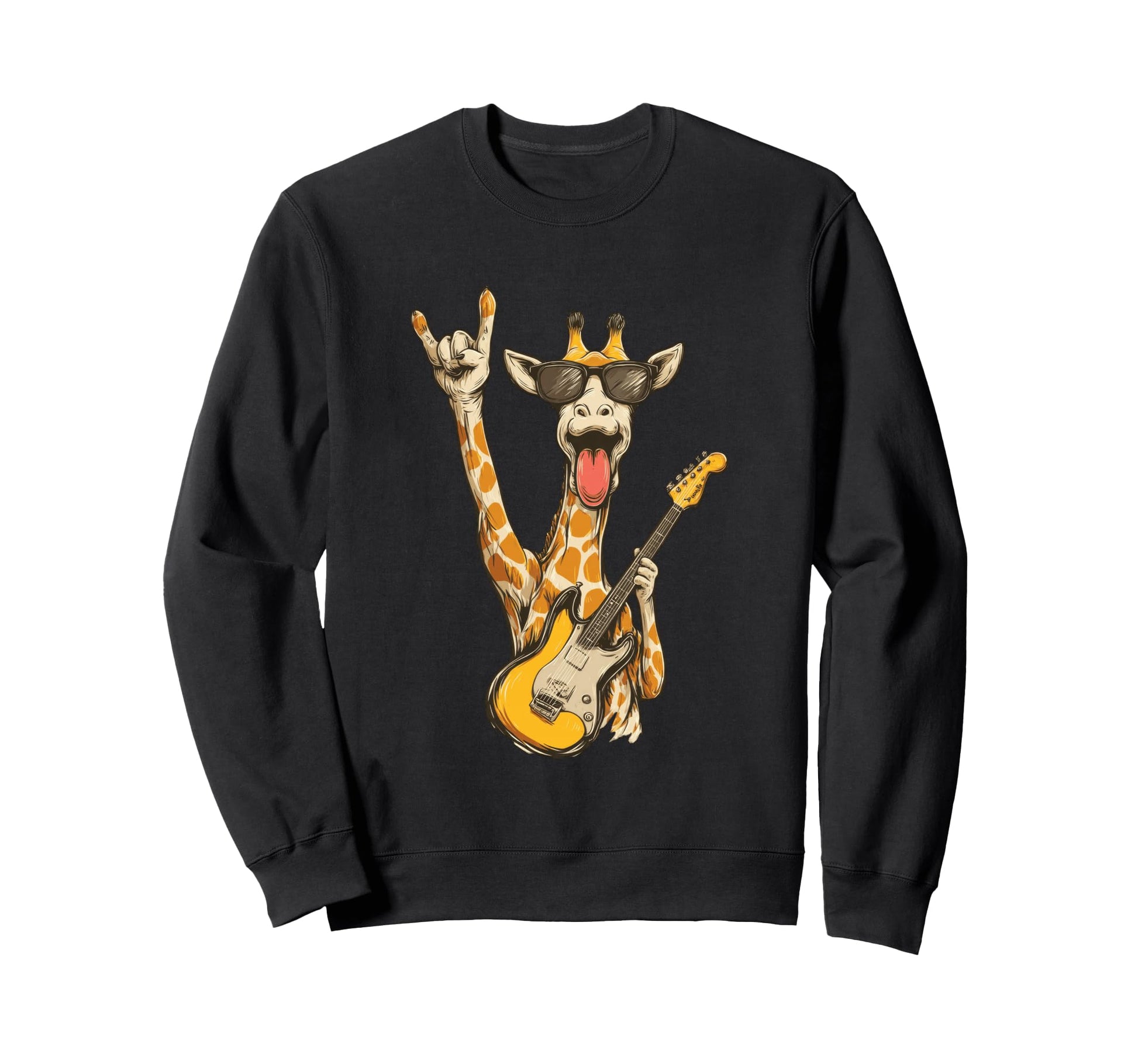 Funny Giraffe Rock Music Sweatshirt - Aesthetic Graphic Men Women - T-Shirt, Sweatshirt, Hoodie