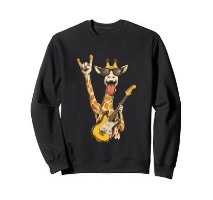 Funny Giraffe Rock Music Sweatshirt - Aesthetic Graphic Men Women - T-Shirt, Sweatshirt, Hoodie