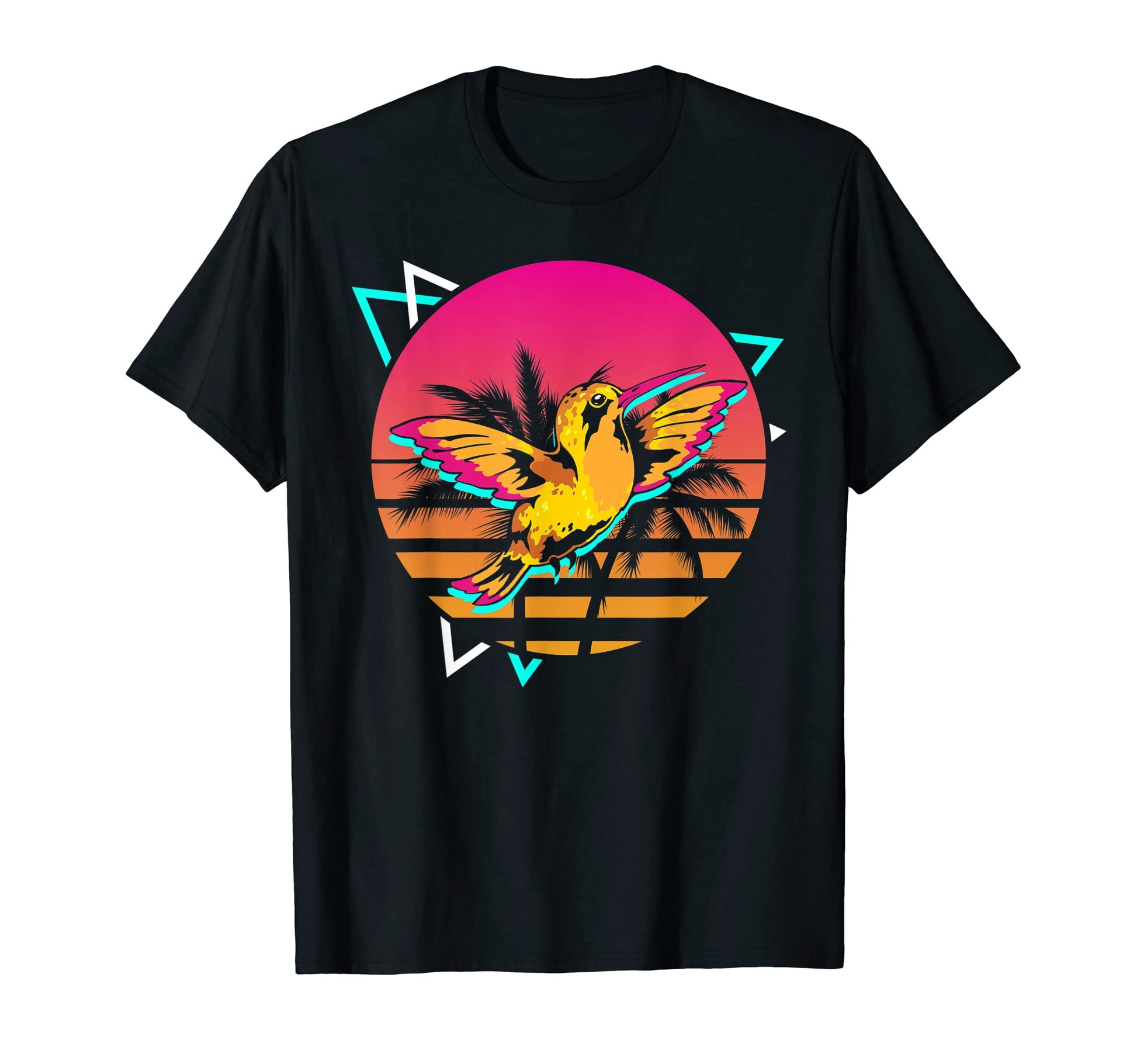 Hummingbird 80S Art Animal Lover Bird T-Shirt - Custom Art Print Unisex - T-Shirt, Sweatshirt, Hoodie