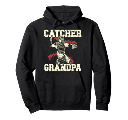 Baseball Catcher Grandpa Baseball Hoodie - Aesthetic Graphic Men Women - T-Shirt, Sweatshirt, Hoodie