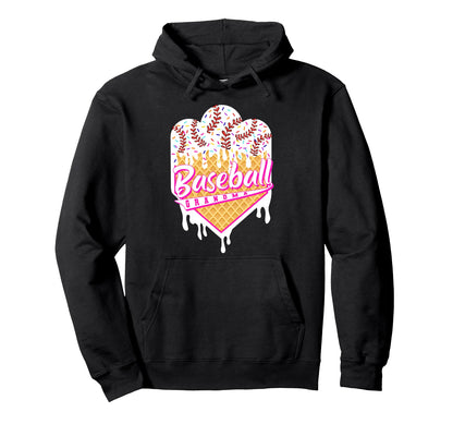 Baseball Grandma Ice Cream Drip Sweet Hoodie - Trendy Graphic Unisex - T-Shirt, Sweatshirt, Hoodie