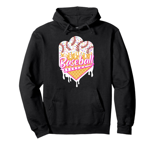 Baseball Grandma Ice Cream Drip Sweet Hoodie - Trendy Graphic Unisex - T-Shirt, Sweatshirt, Hoodie